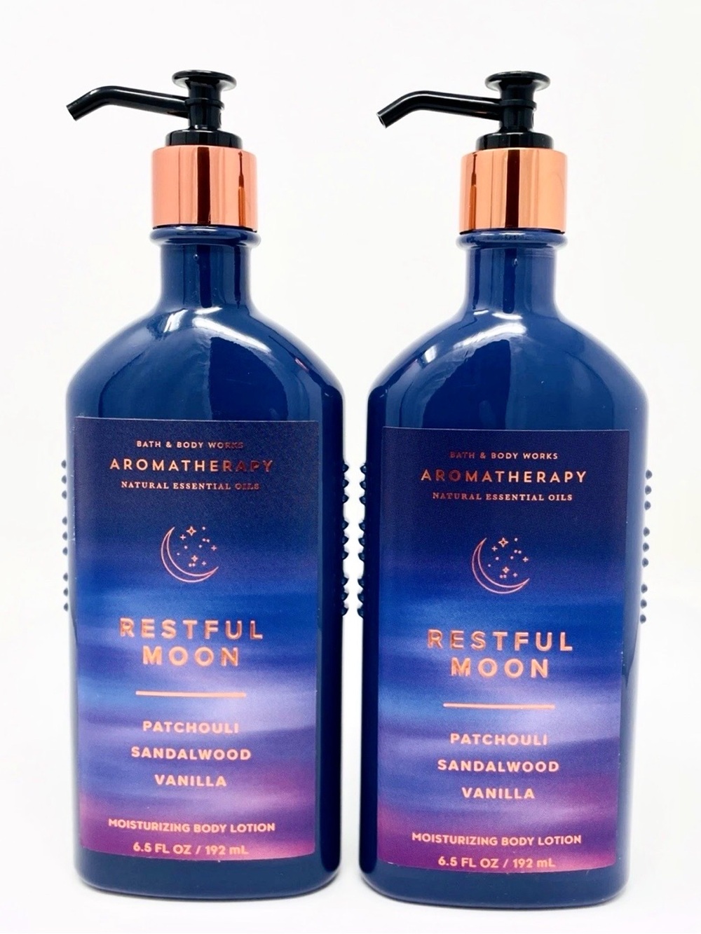 2 Bath & Body Works Aromatherapy RESTFUL MOON Body Lotion Each 6.5oz NEW